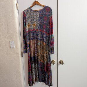 Natural Life Stevie maxi dress, rayon and spandex, small, long sleeved